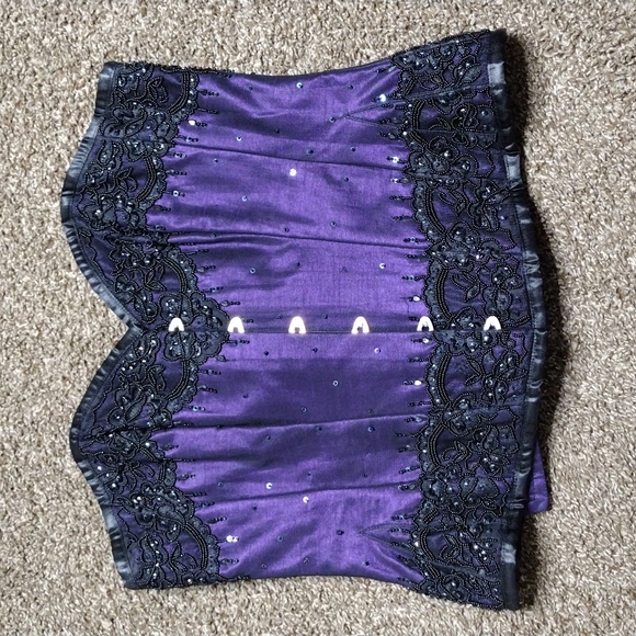 Vintage Goth Beaded Corset - Picture 1 of 16